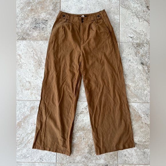 Madewell Pants - Madewell The Harlow Wide-Leg Linen Blend Pant in Acorn Brown, size 4